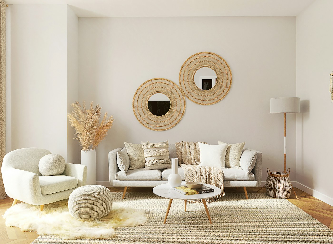 A calm, settled living room after a careful move by Macy Movers